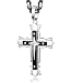 Besteel 5MM Acero Inoxidable Collar Cruz para Hombre Mujer Cadena Bizantina Colgante...