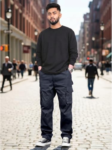 Image of DEELMO Men's Stylish Multi-Pocket Cargo Pants || Casual Fit Pants Trousers || Stylish Trousers for Men || Men's Cargo (MD501 01 08)