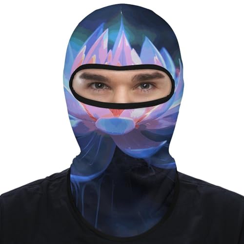 Balaclava para hombre y mujer, máscara completa para esquiar, ciclismo y motociclismo, con diseño floral miniatura 1