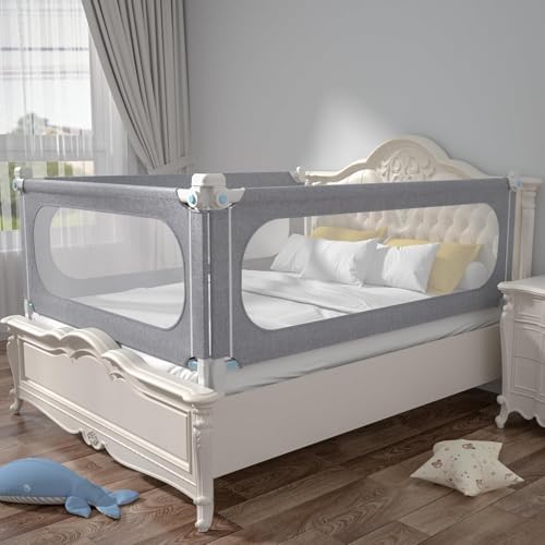 Image of KEALIANA Bed Rails for Toddlers(3 Pack), Upgrade Baby Bed Rail Guard Height Adjustable Specially Designed for Twin Size Bed(2sides74.8+1side39)