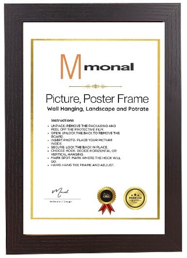 MDF Wood Photo Frame | Shatterproof Plexiglass | Modern Design | (36 x 24 cm) | Black