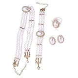 Nzexlyva Pearl Necklaces, Pearl Ring, Pearl Jewellery Sets for Women, White Elegant Charm Multipel Layering Jewelry Sets for Women Girls Wedding Birthday Party Valentine's Day Gifts