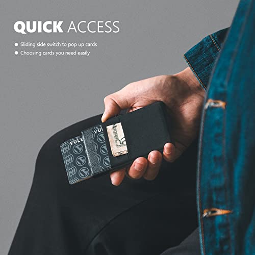 VULKIT Minimalist Wallet with ID Window & EDC Pocket Pop Up Card Holder RFID Blocking Slim Wallet Design for Airtag Cash Coins & Credit Cards3