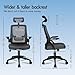 ELFORDSON Ergonomic Office Chair with Headrest, High Back Computer Chair, Dynamic Lumbar Support, 90° Flip-up Armrest, Breathable Mesh Swivel Desk Chairs for Home Office, Dark Grey