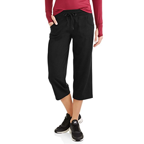 Athletic Works Womens Active Knit Capri (X-Large, Black)