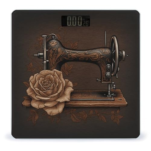 Báscula digital para baño con vidrio templado y pantalla LCD