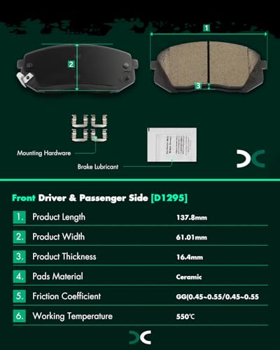 Image of SCITOO D1295 D1398 8PCS Front and Rear Ceramic Brake Pad Sets | Fit For Hyundai For Tucson 2010-2017,For Kia For Cadenza 2014-2016,For Sportage 2011-2015