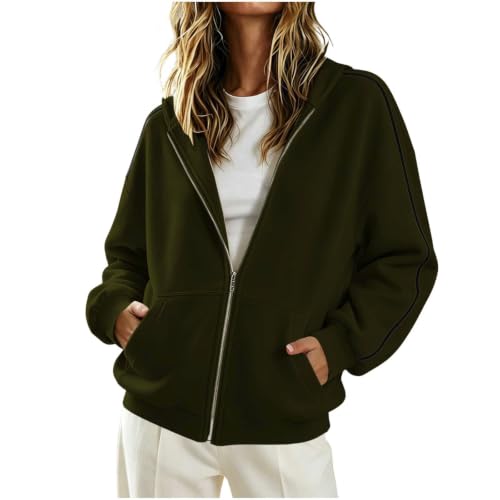 Womens Zip Up Hoodies Oversized Hooded Jacket Striped Side Casual Fall - image 1