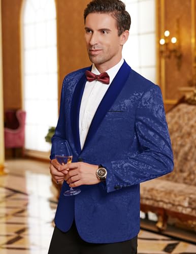 COOFANDY Men's Floral Tuxedo Jacket Paisley Shawl Lapel Stylish Suit Blazer Jacket for Wedding, Dinner, Party, Prom2