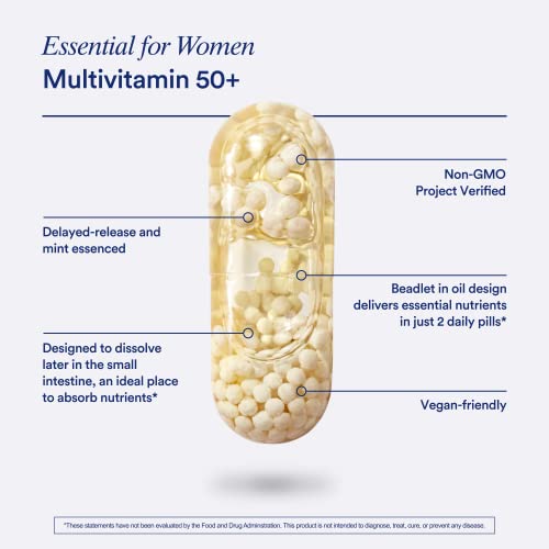 Ritual Multivitamin For Women 50 And Over, Menopause Supplements With Vitamin D3, K2 And Magnesium For Bone Support*, Omega-3 Dha, Vitamin B12, Non-Gmo, Mint Essenced, 30 Day Supply, 60 Vegan Capsules #TOP2