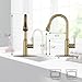 Gold Kitchen Faucet with Sprayer,Single Handle Kitchen Sink Faucet with Pull Out Sprayer, Champagne Bronze, Arofa Brushed Gold Brass Faucets for RV/Outdoor/Bathroom Sink