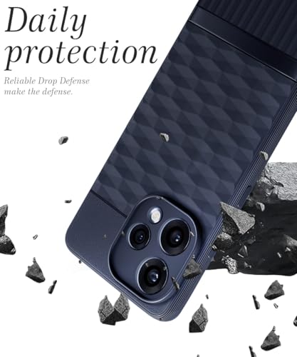 Image of WOW IMAGINE Back Cover for Oppo Reno 15 5G with Hexa Cube Design | Ultra Slim Soft Rubberised Case | Inner Velvet Fabric | Flexible Mobile Case | Camera Protection - Blue