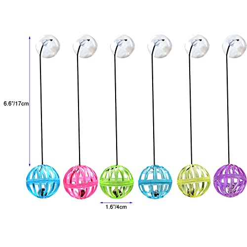 6 Pack Bearded Dragon Toy Bell Balls, Reptile Lizard Toy Ball With Suction Cup And Rope For Bearded Dragon, Lizard, Gecko, Small Pet Animals #TOP4