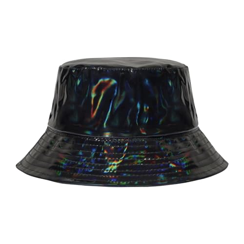 MILAKOO Schwarzer Wasserdichter Regenhut für Frauen Wendbarer Eimer Hut...