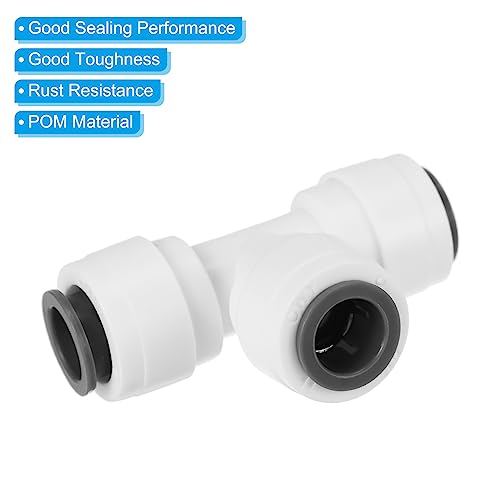 PATIKIL 3/8" Push to Connect Tee Fittings, 5 Pack T Shape Water Line Fitting for RO Water System White - Image 4