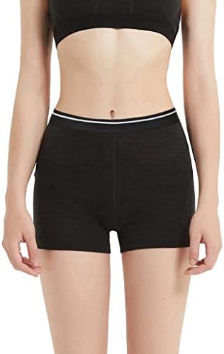 Eizniz Women's Merino Wool Briefs Everyday Boy Shorts Underwear - Boxers Lightweight Charcoal Heather Grey