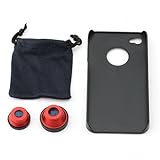 Neewer 3 in 1 Camera Lens Kit (Fish Eye Lens, Wide Angle + Micro Lens) for Apple iPhone 4 4S(Red 3 in 1 Lens Kit for 4s)