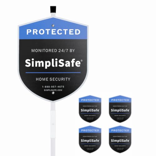 All Aluminum Yard Sign with Reinforced Metal Stake 28 Heavy Duty Weatherproof Sign with 4 Window Stickers Compatible with Home Security System