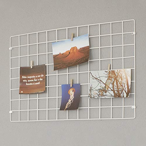 Tela Plana para Organizar Fotos e Recados, Metaltru, Branco
