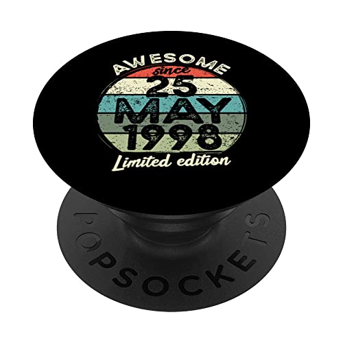 Camiseta de cumpleaños de 25 años, 25 de mayo de 1998, 25 cumpleaños PopSockets PopGrip Intercambiable