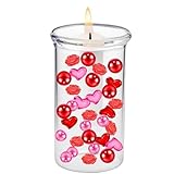 12092 PCS Valentines Day Vase Filler Decorations - Floating Valentine's Candles - Acrylic Plastic Glass Heart Rose Vase Filler - Red Pink Floating Pearls - Water Gel Jelly Beads Balls for Vases