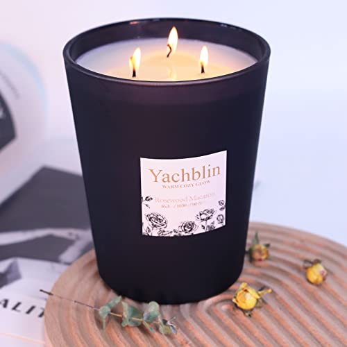 Yachblin Huge Candle Scented Candles, Velvet Rose&Oud Aromatherapy Candle-36.3Oz, Large Organic Sweater Weather Candle Home Decor, Unique Fragrance Forever Wick Candle, 90Hours Burning Times #TOP3