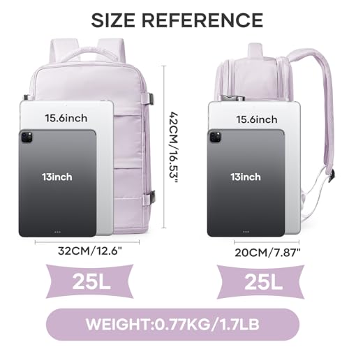 Image of coowoz Large Travel Backpack For Women Men,Carry On Backpack,Hiking Backpack Waterproof Outdoor Sports Rucksack Casual Daypack Travel Essentials(Purple)