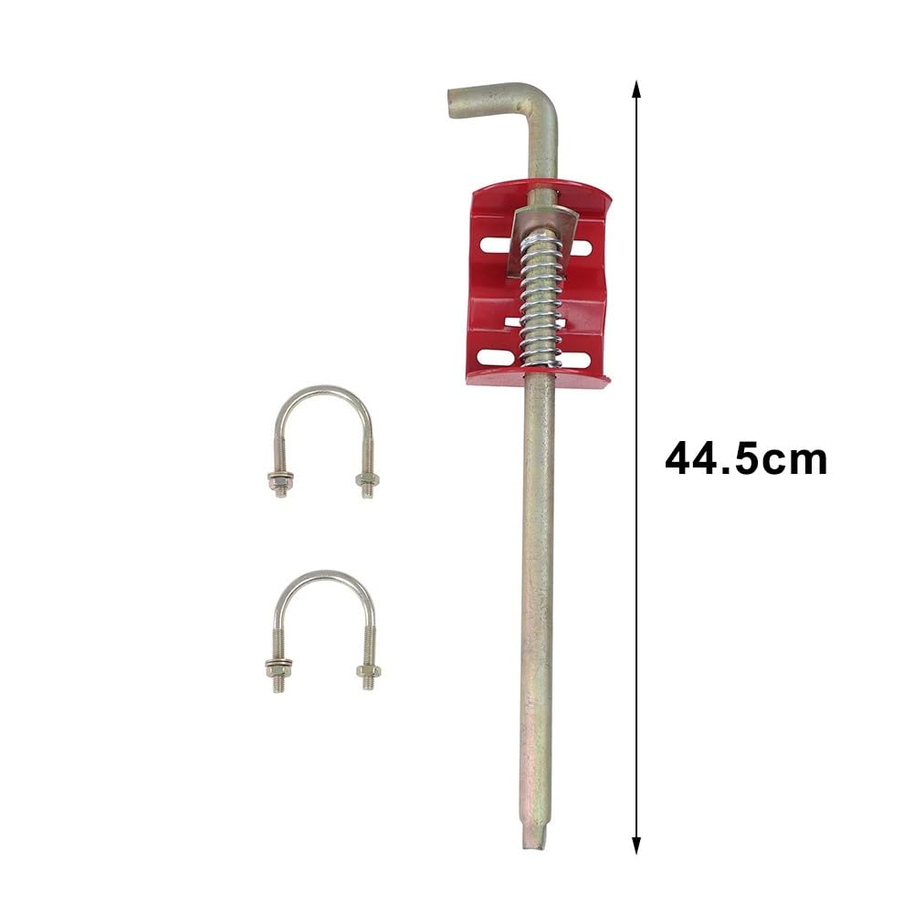 Perno de anclaje de acero inoxidable para puerta de granja de 44,5 cm, barra de caída de ganado con punta de cuña para ganado para tubo redondo, kit de contención segura