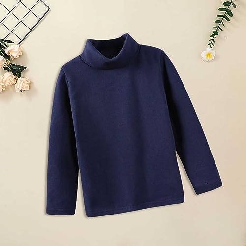 Toddler Girl Boys Pullover Sweater Solid Color Long Sleeve High Neck Base Coat With Warm Top For 3 To 10 Years2