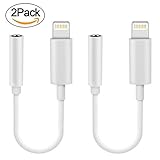 iPhone 7/7Plus Adapter Headphone Jack ,Rusila Lightning to 3.5 mm Headphone Jack Adapter for iPhone 7 / 7 Plus Accessories White [2Pack]