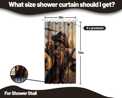 Image of Funny Cat Stall Shower Curtain, 36x72 in Small, Cool Kids