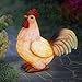 Exhart Garden Sculpture, Solar Rooster Garden Statue, LED Light, Outdoor Lawn and Yard Decoration, 6 x 11 Inch