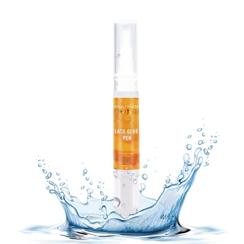 wodemate Lace Glue Pen for Wigs Portable | Waterproof Wig Glue Touch Up Travel Size | Invisible Hair Bonding Adhesive for Frontals & Closures Precision Tip Application, Humidity Resistant, 5ML