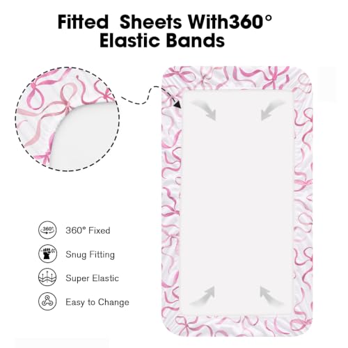 Image of Bimocosy Pack and Play Sheets 4 Pack, 38 inch x 26 inch Mini Crib Sheets for Girls | Breathable & Snug Fit, Soft Sheets for Boys & Girls, Perfect for Pack and Play, Nursery & Daycare