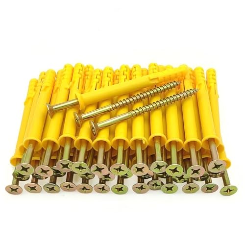 Galvanized Steel Expansion Bolts (M6×60mm)-Installation for Concrete, Walls, Shelving and Outdoor Fixtures,Each Pack Contains 80 Items.