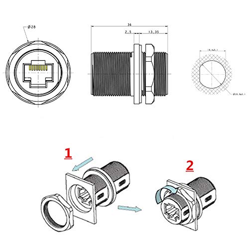 Conector RJ45 Panel Mounting Impermeable Cat6 Anmbest_MD81 miniatura 6