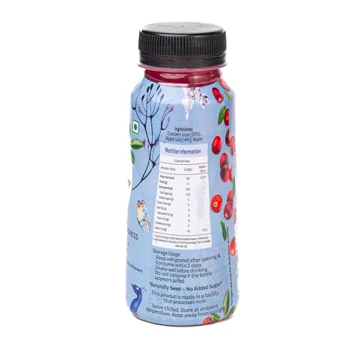 Image of Rus Organic Apple Cranberry Juice | Cranberry & Apple Juice | Natural & Cold-Pressed | Pack of 6 (250ml Each) | Refreshing Sugar Free Drinks | No Preservatives | Rich in Antioxidants