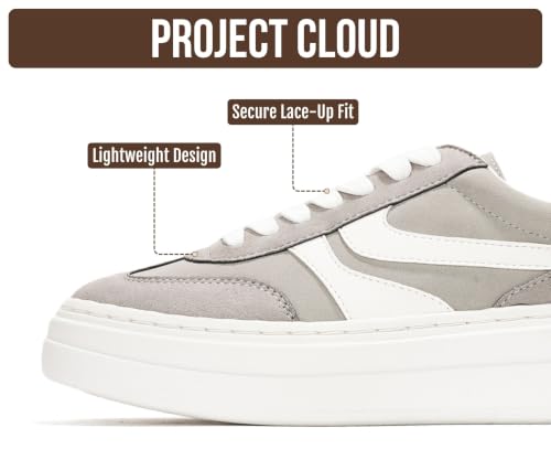 Image of Project Cloud Platform Sneakers for Women Footwear - Memory Foam Insole Womens Shoes, Lightweight and Non-Slip Sole Lace Up Fashion Sneakers for Women 2026 (Volley)