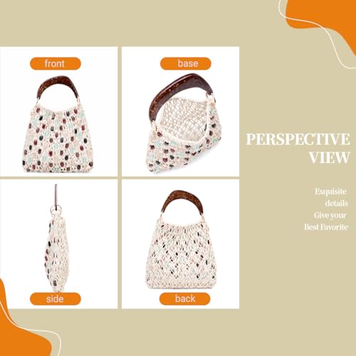 Bolso Hobo de Crochet Boho para Mujer Ligero y Colorido miniatura 5