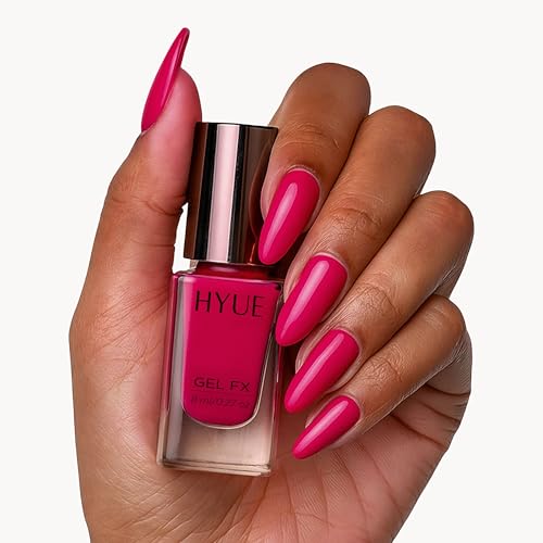 Image of HYUE Gel FX Nail Paint | Cerise | 8ml | Ultra-Glossy Finish | 14-Day Long-Lasting Wear | Quick-Dry & Chip-Resistant | Vegan & Paraben-Free | No UV Needed | 33 Rich Salon-Quality Shades