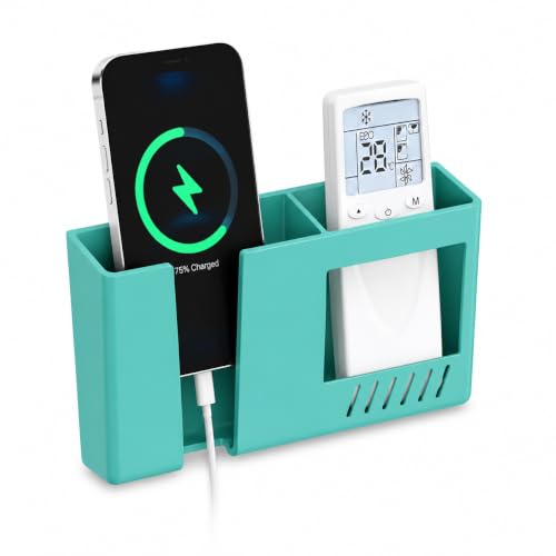 Image of CERLINK Wall Mounted Mobile Charging Stand | Multi-Functional Phone & Storage Holder | Bedside Organizer Rack for Bedroom & Office (Green)