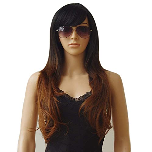 Image of highlight long curly wig with bangs
