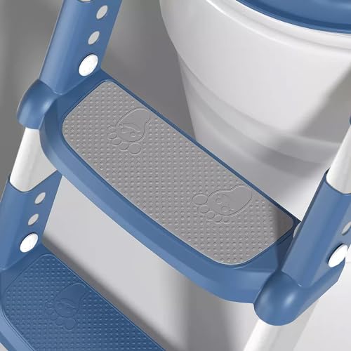 Image of Skylofts Baby Potty Training Seat Potty seat for Kids 1-3 Years Potty Training Stair Potty Seat for Kids 2-5 Years (Blue)