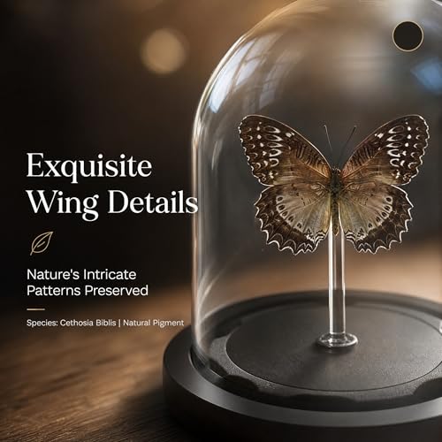 Real Taxidermy Butterfly Specimen Shadow Box, Butterfly Gifts for Women Girls with Glass Cover, Butterfly Decor for Bedroom Office Living Room Desk ﻿ Cethosia bibles Drury — view 2