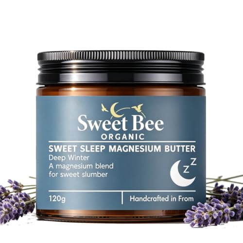 Sweet Bee Organic sleep magnesium butter Original Lavender Nighttime Magnesium Cream for Sleep with Shea & Mango ButterApply to Legs or Feet Before Bed Skin-Friendly 4.23 oz