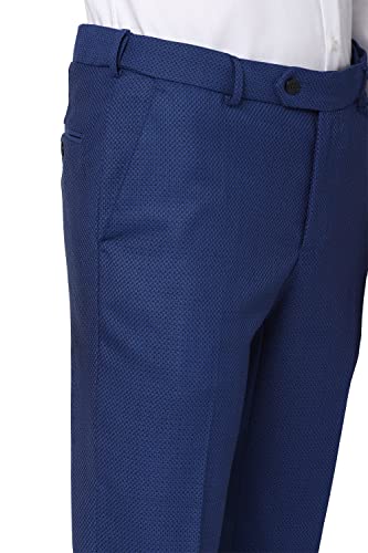 Image of Peter England Polyester Blend Men Blue Three Piece Suit Business Vest