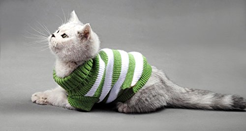 Striped Cat Sweaters Kitty Sweater For Cats Knitwear,Small Dogs Kitten Clothes Male And Female,High Stretch,Soft,Warm #TOP3