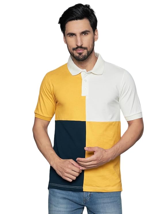 Image of THE DRY STATE Men's Basic Fit Textured Stand Collar Henely T-Shirt