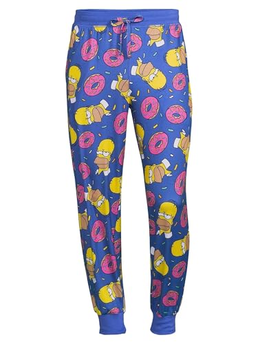 The Simpsons Homer Sprinkles Men's Lounge Jogger Pants, Blue