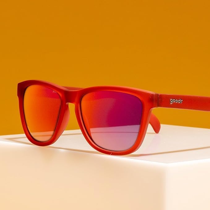 goodr Phoenix At A Bloody Mary Bar Polarized Sunglasses, Medium Sized (OG), Dark Red Translucent Frames with Rose Mirrored Reflective Lenses, UV400 Protection, No Slip, No Bounce - Image 3